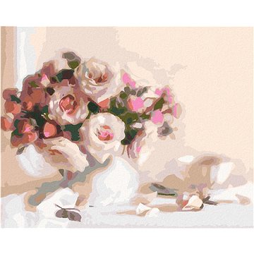 

Diamondi - RŮŽE A ŠÁLEK ČAJE, 40x50 cm, bez rámu a bez vypnutí plátna