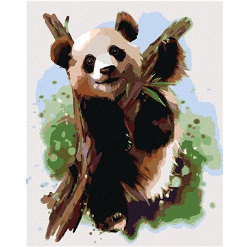 

Diamondi - Diamantové malování - PANDA NA VĚTVI, 40x50 cm, Vypnuté plátno na rám