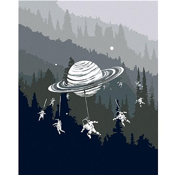 

Diamondi - PLANETA S KOSMONAUTY, 40x50 cm, bez rámu a bez vypnutí plátna