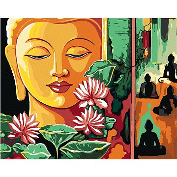 

Diamondi - ASIJSKÝ BUDDHA, 40x50 cm, vypnuté plátno na rám