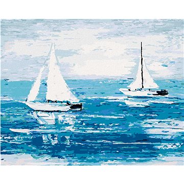 

Diamondi - LOĎKY NA MOŘI, 40x50 cm, vypnuté plátno na rám
