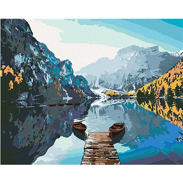 

Diamondi - LODĚ NA JEZEŘE BRAIES, 40x50 cm, bez rámu a bez vypnutí plátna