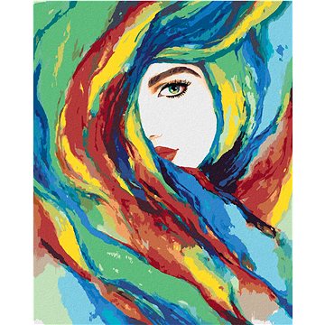 

Diamondi - ŽENA A BAREVNÁ ABSTRAKCE, 40x50 cm, bez rámu a bez vypnutí plátna