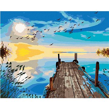 

Diamondi - RÁNO NA MOLU U JEZERA, 40x50 cm, vypnuté plátno na rám