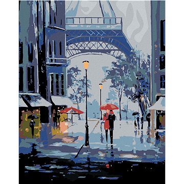 

Diamondi - ZIMA A EIFFELOVA VĚŽ, 40x50 cm, bez rámu a bez vypnutí plátna