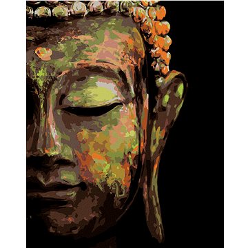 

Diamondi - BUDDHA NA ČERNÉM POZADÍ, 40x50 cm, vypnuté plátno na rám
