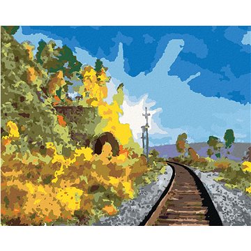 

Diamondi - LETNÍ KRAJINA S ŽELEZNICÍ, 40x50 cm, bez rámu a bez vypnutí plátna
