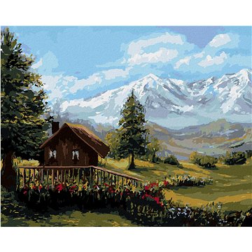 

Diamondi - CHATA V HORSKÉ KRAJINĚ, 40x50 cm, vypnuté plátno na rám