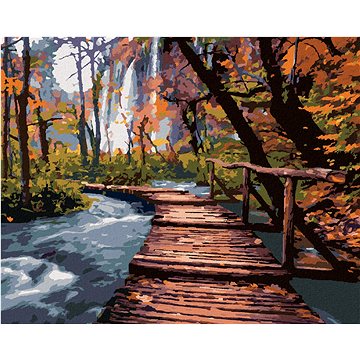 

Diamondi - DŘEVĚNÁ PROMENÁDA V PARKU, 40x50 cm, bez rámu a bez vypnutí plátna