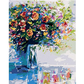 

Diamondi - KYTICE ČERSTVÝCH KVĚTIN, 40x50 cm, vypnuté plátno na rám