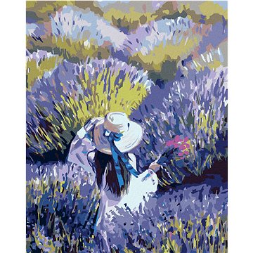 

Diamondi - ŽENA UPROSTŘED LEVANDULOVÉHO POLE, 40x50 cm, bez rámu a bez vypnutí plátna