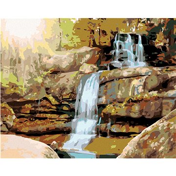 

Diamondi - SLUNEČNÍ PAPRSKY A VODOPÁD, 40x50 cm, vypnuté plátno na rám
