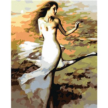 

Diamondi - TANČÍCÍ ŽENA V BÍLÉM, 40x50 cm, vypnuté plátno na rám