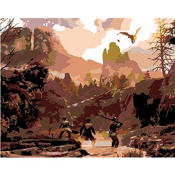 

Diamondi - LOVCI V HORÁCH, 40x50 cm, vypnuté plátno na rám