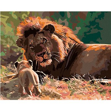 

Diamondi - LEV A LVÍČE, 40x50 cm, bez rámu a bez vypnutí plátna