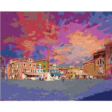 

Diamondi - NÁMĚSTÍ NA OSTROVĚ BURANO, 40x50 cm, vypnuté plátno na rám