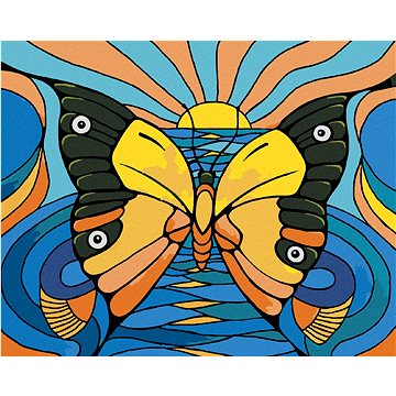 

Diamondi - MOTÝLÍ ILUZE S RYBOU A TUKANEM, 40x50 cm, vypnuté plátno na rám