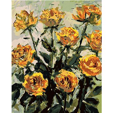 

Diamondi - KRÁSNÉ ŽLUTÉ RŮŽE, 40x50 cm, vypnuté plátno na rám