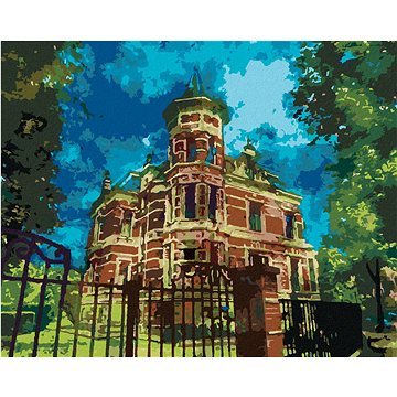 

Diamondi - ANTICKÁ ČERVENÁ VILA V AMSTERDAMU, 40x50 cm, vypnuté plátno na rám