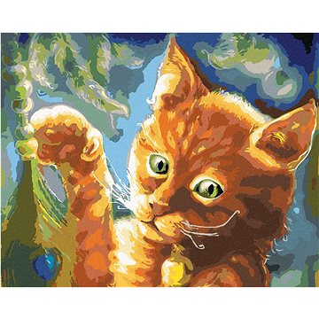 

Diamondi - FANTASY ORANŽOVÁ KOČKA, 40x50 cm, vypnuté plátno na rám