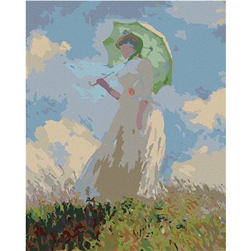 

Diamondi - ŽENA SE SLUNEČNÍKEM OTOČENÁ VLEVO (CLAUDE MONET), 40x50 cm, bez rámu a bez vypnutí plátna