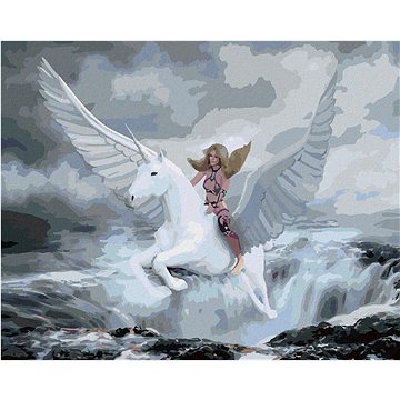 

Diamondi - FANTASY ŽENA A PEGAS, 40x50 cm, vypnuté plátno na rám