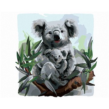 

Diamondi - KOALA A JEJÍ DÍTĚ, 40x50 cm, vypnuté plátno na rám