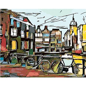 

Diamondi - AMSTERDAMSKÁ KOLA V KUBISMU, 40x50 cm, bez rámu a bez vypnutí plátna