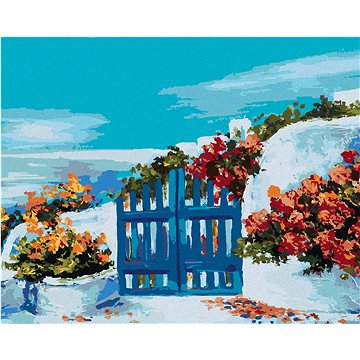 

Diamondi - ZAHRÁDKA NA SANTORINI, 40x50 cm, bez rámu a bez vypnutí plátna