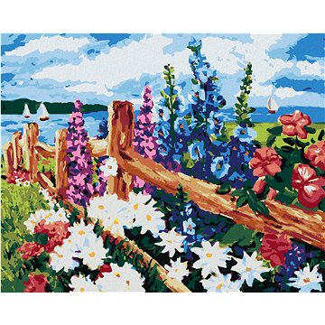 

Diamondi - ROZKVETLÉ KVĚTINY NA LOUCE, 40x50 cm, bez rámu a bez vypnutí plátna