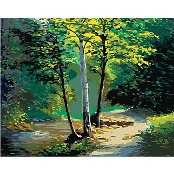 

Diamondi - NÁDHERNÁ BŘÍZA A POTŮČEK, 40x50 cm, bez rámu a bez vypnutí plátna