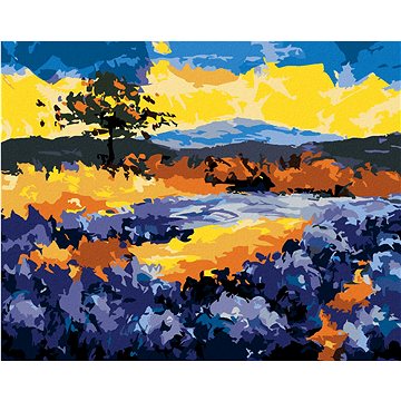 

Diamondi - LEVANDULOVÉ POLE V PROVENCE, 40x50 cm, vypnuté plátno na rám