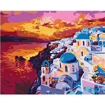 

Diamondi - ZÁPAD SLUNCE NA SANTORINI, 40x50 cm, bez rámu a bez vypnutí plátna