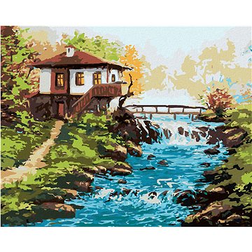 

Diamondi - BULHARSKÝ DŮM U ŘEKY V HORÁCH, 40x50 cm, bez rámu a bez vypnutí plátna
