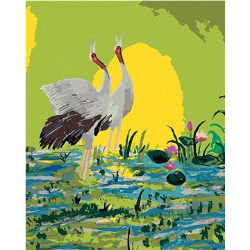 

Diamondi - DVA JEŘÁBI NA ZELENÉM POZADÍ, 40x50 cm, bez rámu a bez vypnutí plátna