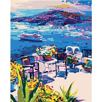 

Diamondi - TERASA NA SANTORINI, 40x50 cm, vypnuté plátno na rám
