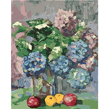 

Diamondi - KYTICE HORTENZIÍ, 40x50 cm, bez rámu a bez vypnutí plátna