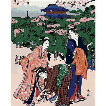 

Diamondi - JAPONSKO A ROZKVETLÉ SAKURY, 40x50 cm, vypnuté plátno na rám