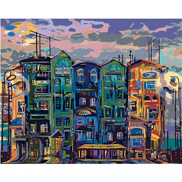 

Diamondi - VYSOKÉ DOMY V AMSTERDAMU, 40x50 cm, bez rámu a bez vypnutí plátna