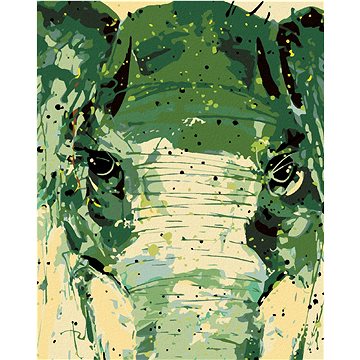 

Diamondi - MALOVANÝ ABSTRAKTNÍ SLON, 40x50 cm, bez rámu a bez vypnutí plátna