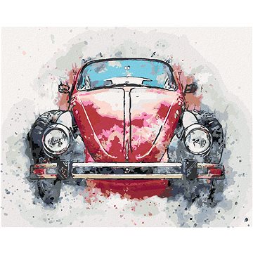 

Diamondi - STARÉ ČERVENÉ AUTO, 40x50 cm, vypnuté plátno na rám