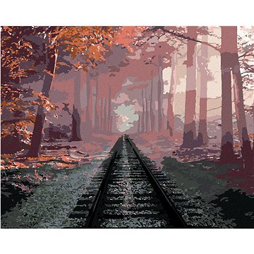 

Diamondi - KOLEJE V LESE, 40x50 cm, bez rámu a bez vypnutí plátna