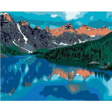

Diamondi - JEZERO A HORY, 40x50 cm, vypnuté plátno na rám
