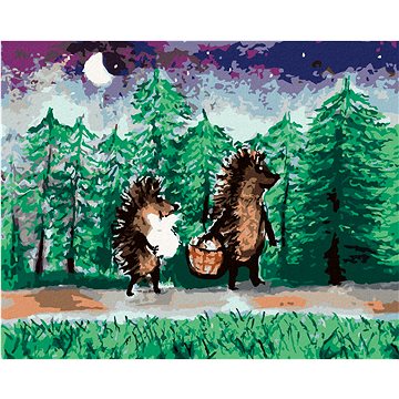 

Diamondi - JEŽEK S KAMARÁDEM NA HŘIBECH, 40x50 cm, bez rámu a bez vypnutí plátna