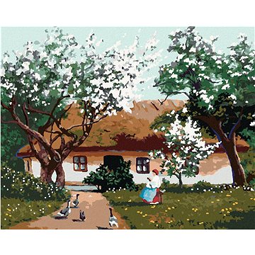 

Diamondi - JARNÍ RÁNO NA VESNICI, 40x50 cm, bez rámu a bez vypnutí plátna