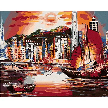 

Diamondi - HONG KONG, 40x50 cm, vypnuté plátno na rám