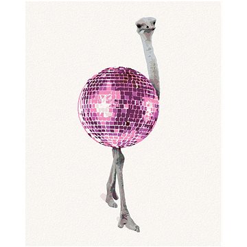 

Diamondi - Diamantové malování - PŠTROS JAKO DISCO KOULE, 40x50 cm, bez rámu a bez vypnutí plátna