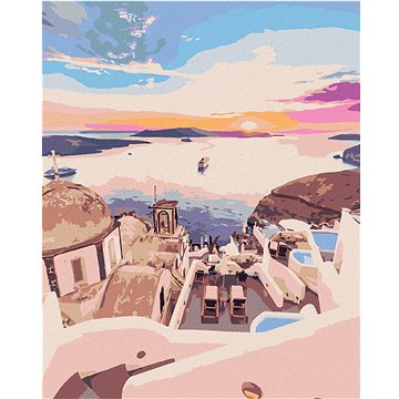 

Diamondi - BAREVNÉ SANTORINI, 40x50 cm, bez rámu a bez vypnutí plátna