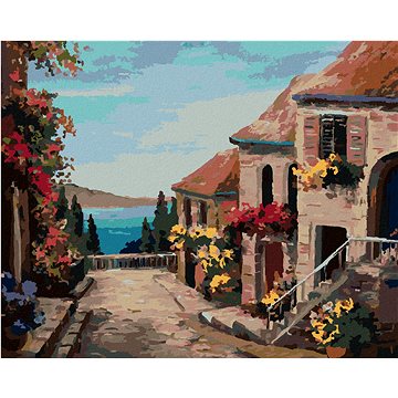 

Diamondi - DOMY BLÍZKO MOŘE, 40x50 cm, vypnuté plátno na rám