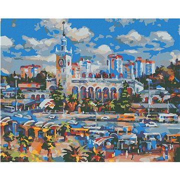 

Diamondi - VLAKOVÉ NÁDRAŽÍ V SOCHI, 40x50 cm, vypnuté plátno na rám